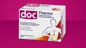Packshot des doc® Therma Wärme-Umschlags bei Rückenschmerzen